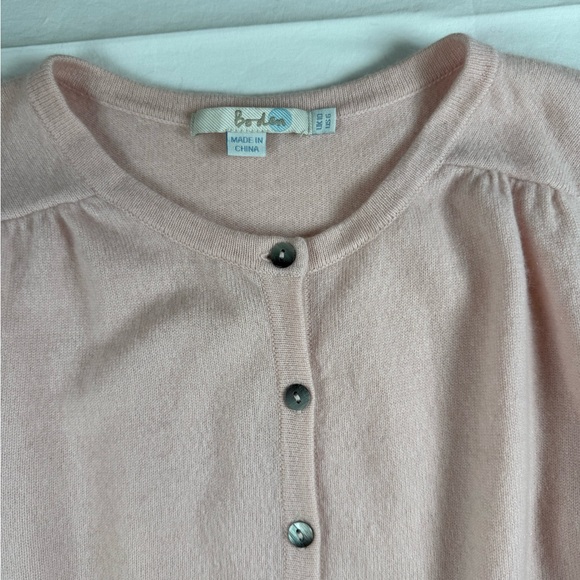 Boden Women’s Pale Pink Cashmere Cropped Cardigan Sweater sz 6/4 XS - Picture 2 of 7